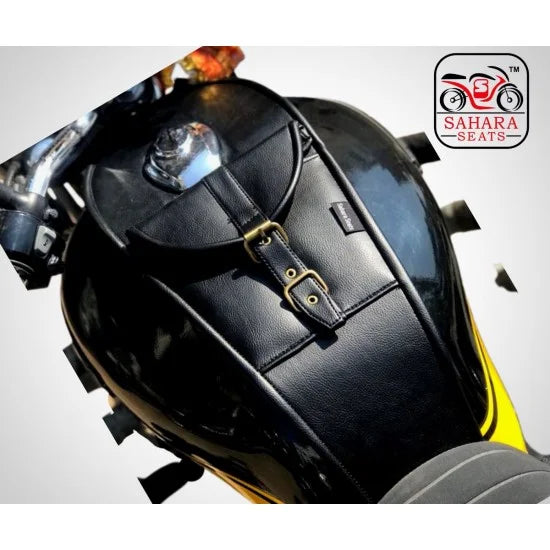Leather Finish  Tank Cover  (Black) For Honda Highness CB 350 / CB 350 RS