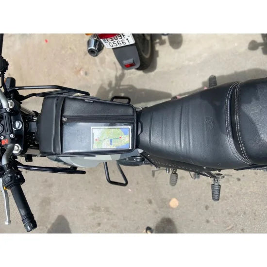 Tank Cover with Mobile Holder (Black) For R.E Himalayan