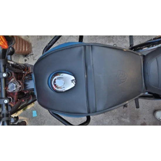 Single Zip Plain Tank Cover (Black) For R.E Hunter 350