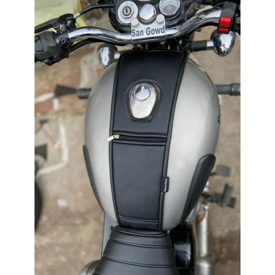 Leather Finish Tank Strap/Tank Cover For R.E Classic 350/500