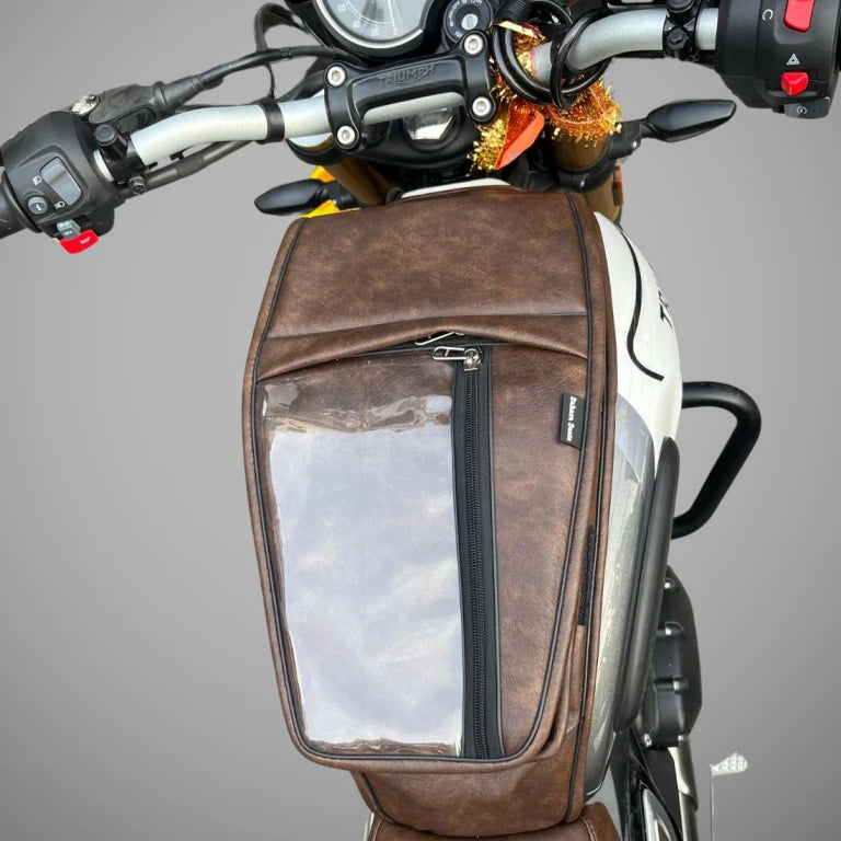 Tank Cover ( Dual tone brown) With Mobile Pouch  For Triumph Speed 400/T4/ MY25