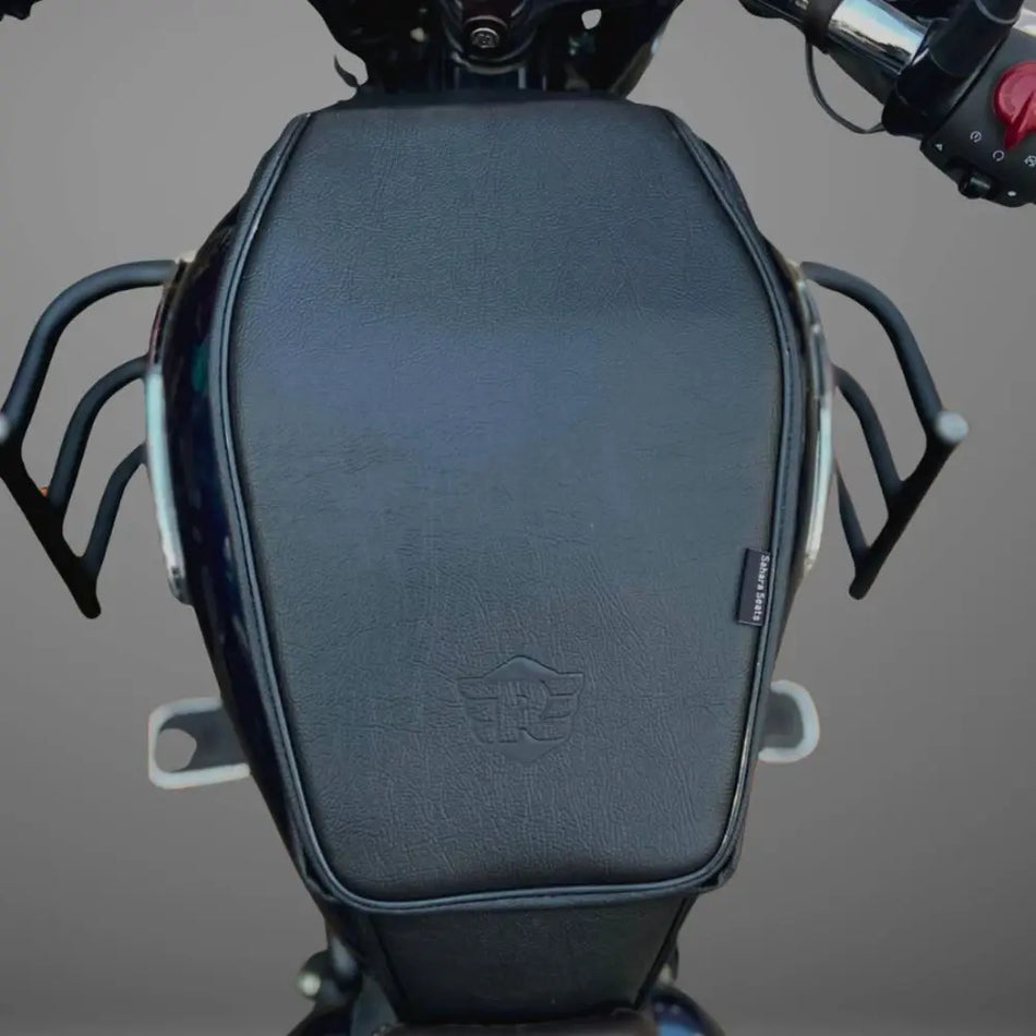 Leather Finish Tank Cover  (Black) For R.E Interceptor 650/Continental GT 650
