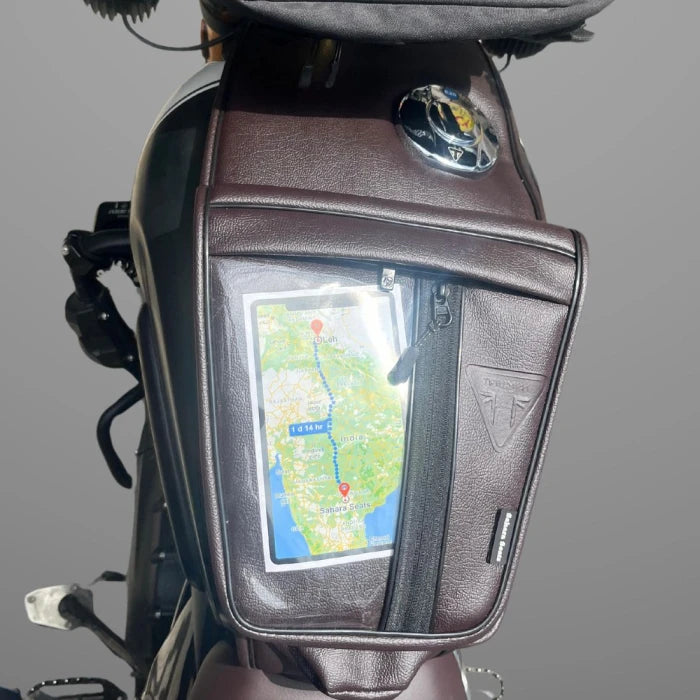 Tank Cover with Mobile Holder (Brown) For Triumph Scrambler 400X