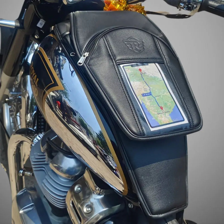 Twin Tank Cover With Mobile Holder For Classic 650