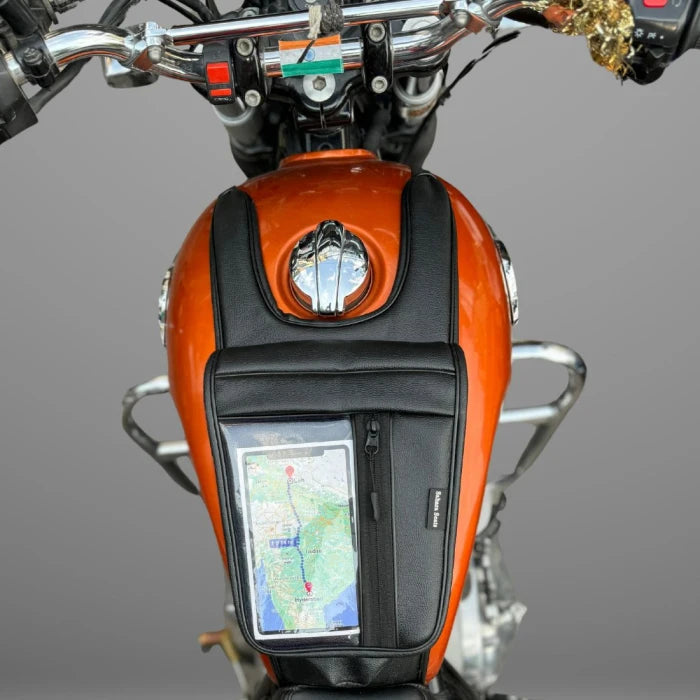 Tank Cover with Mobile Holder  Half Pocket For Interceptor 650