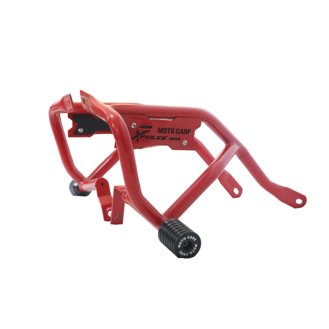 CRASH GAURD WITH DUAL SLIDERS (RED) FOR HERO XPULSE