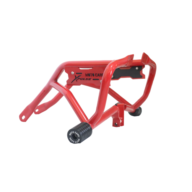 CRASH GAURD WITH DUAL SLIDERS (RED) FOR HERO XPULSE
