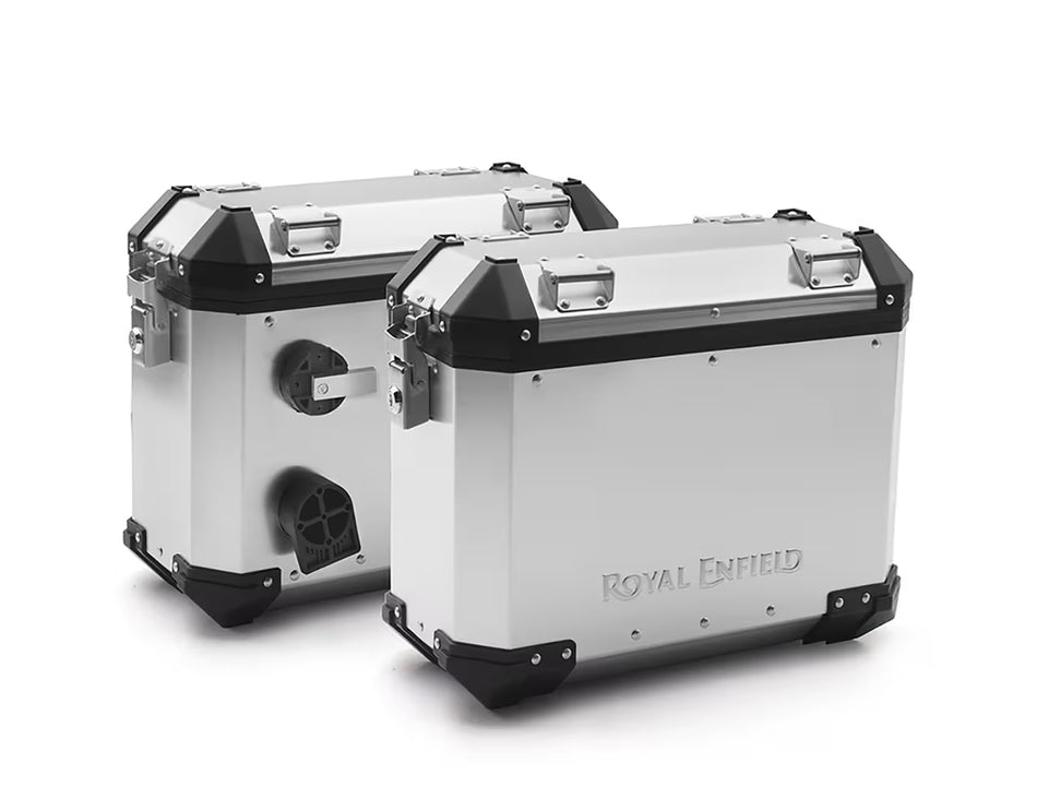 Silver Adventure Panniers For Royal Enfield  Himalayan