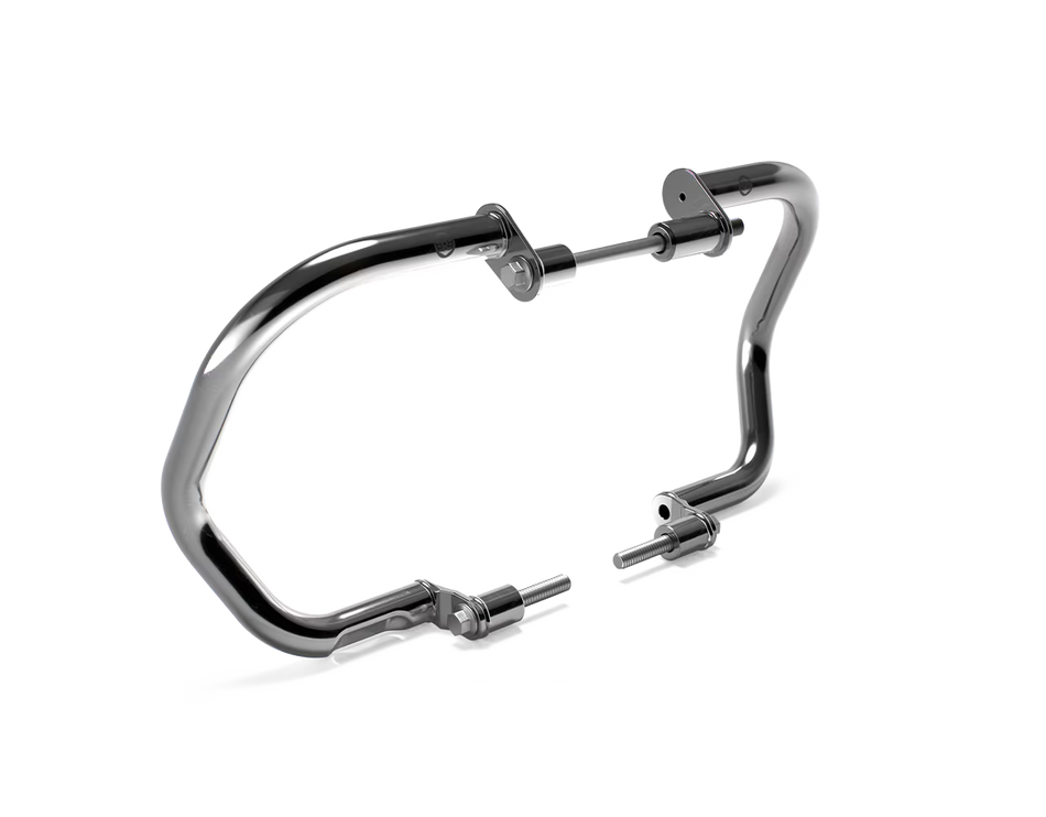 Silver Compact Engine Guards For Royal Enfield Bear 650