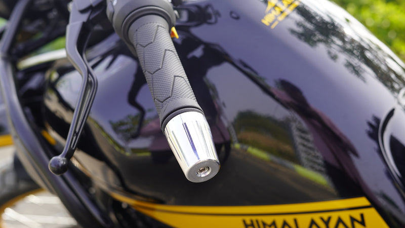 Aluminium Bar End Sliders for Himalayan 450 - Polished Silver