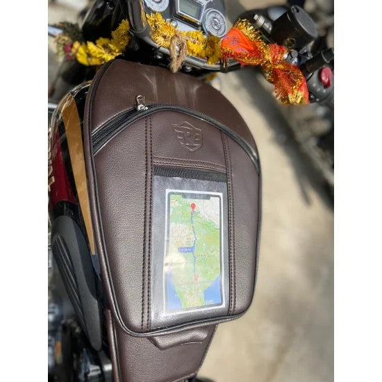 Mobile Pocket Tank Bag (Brown) For R.E  Bullet /Electra /Standard / Classic