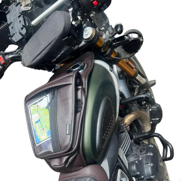 Tank Cover with Mobile Holder (Brown) For Triumph Scrambler 400X