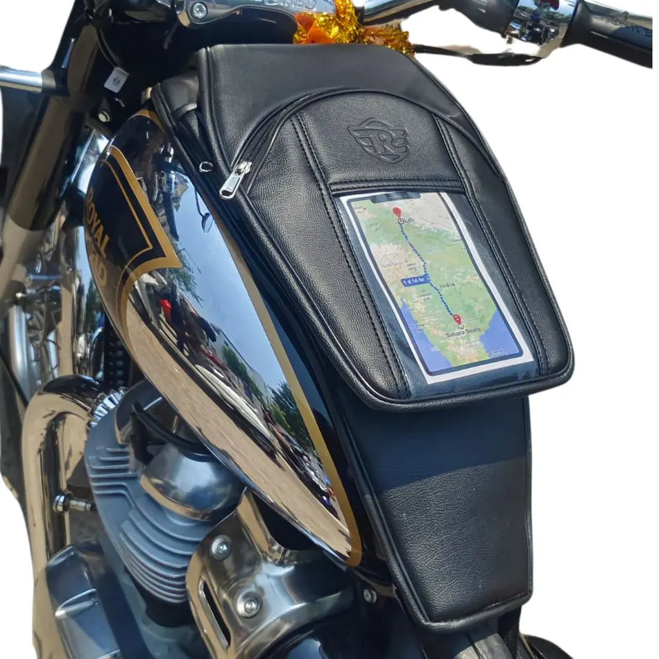 Twin Tank Cover With Mobile Holder For Classic 650