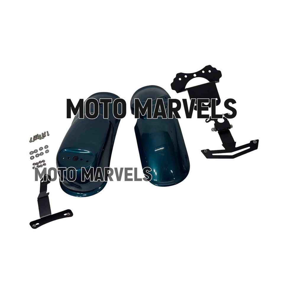 SCRAMBLER FENDERS FRONT & REAR PETROL GREEN FOR ROYAL ENFIELD BEAR 650