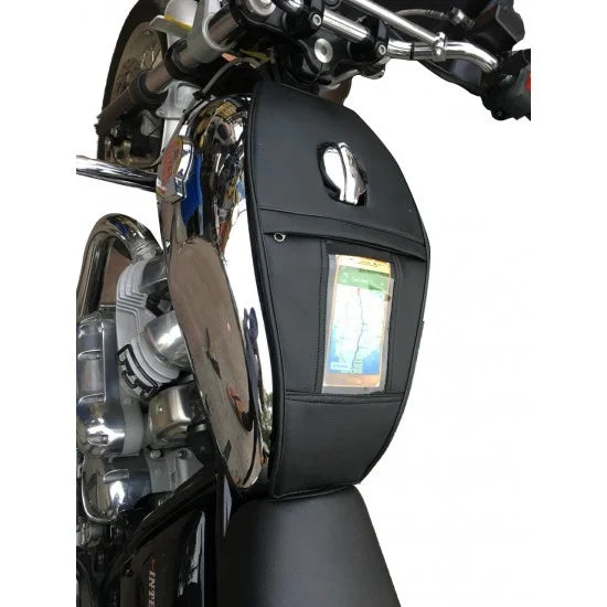 Single zip Mobile Soft Scratch Proof Tank Cover (Black) For R.E Interceptor 650