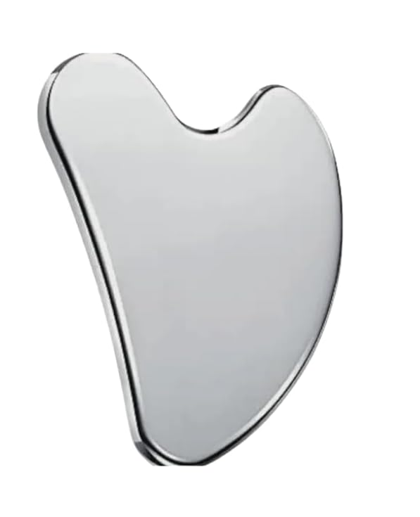 Premium Stainless Steel Gua Sha,Metal Gua Sha Facial Tool. Firm Face Muscles, Reduce Puffiness, Facial Tension, Helps Lymphatic Drainage. GuaSha Beauty Tool for Body Neck Eyes (Heart Shape) (SS GUA SHA 65 GRM)