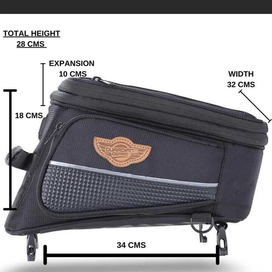 lpha Semi Hard Universal (Non-Magnetic) Tank Bag with Waterproof Dry Bag 20Ltrs