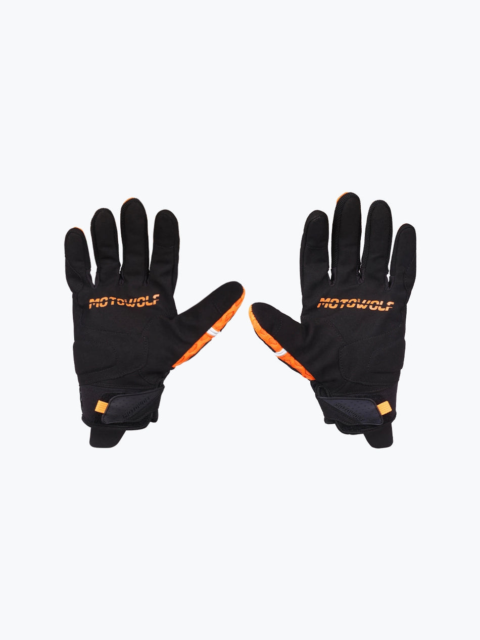MOTOWOLF GLOVES ORANGE 0339