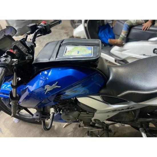 Mobile Tank Cover (Black) For TVS Apache RTR 160 4V/180/200 4V