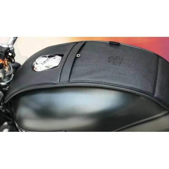 Single Zip Plain Tank Cover (Black) For Honda Highness CB 350/ CB350 RS