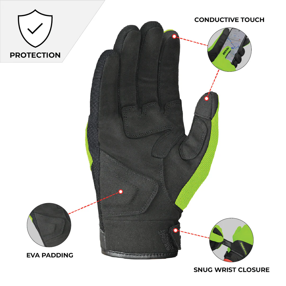 FENDER – DAILY USE MOTORCYCLE GLOVES FOR MEN GREEN