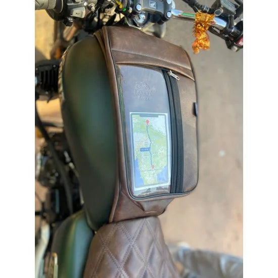Tank Cover with Mobile Holder ( Dual tone brown) For Honda Highness CB350 /CB 350 RS