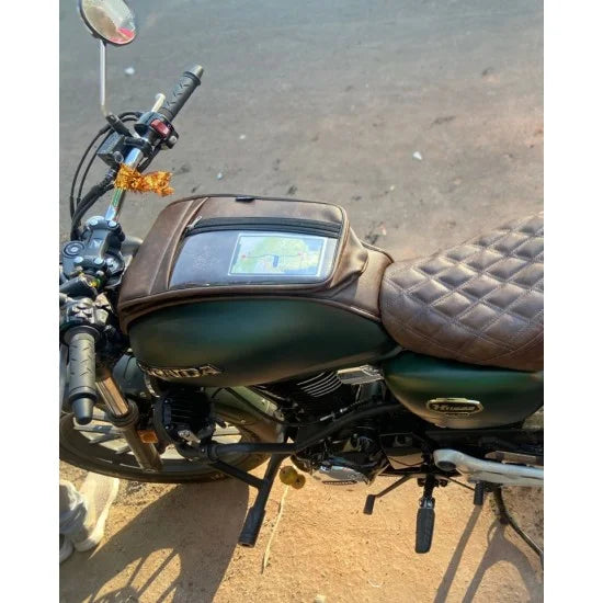 Tank Cover with Mobile Holder ( Dual tone brown) For Honda Highness CB350 /CB 350 RS