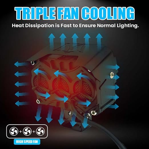 MOTO GENIUS Super Bright 6 LED Fog Light Universal Fit for Motorcycle & Car, Waterproof (Pack of 2)