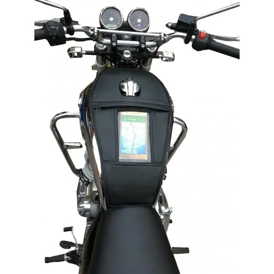 Single zip Mobile Soft Scratch Proof Tank Cover (Black) For R.E Interceptor 650