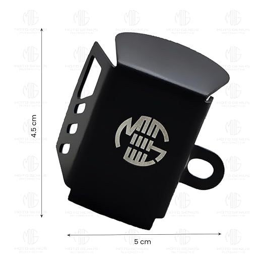 MOTO GENIUS Stainless Steel Rear Brake Oil Container Guard for RE Interceptor  (Black)