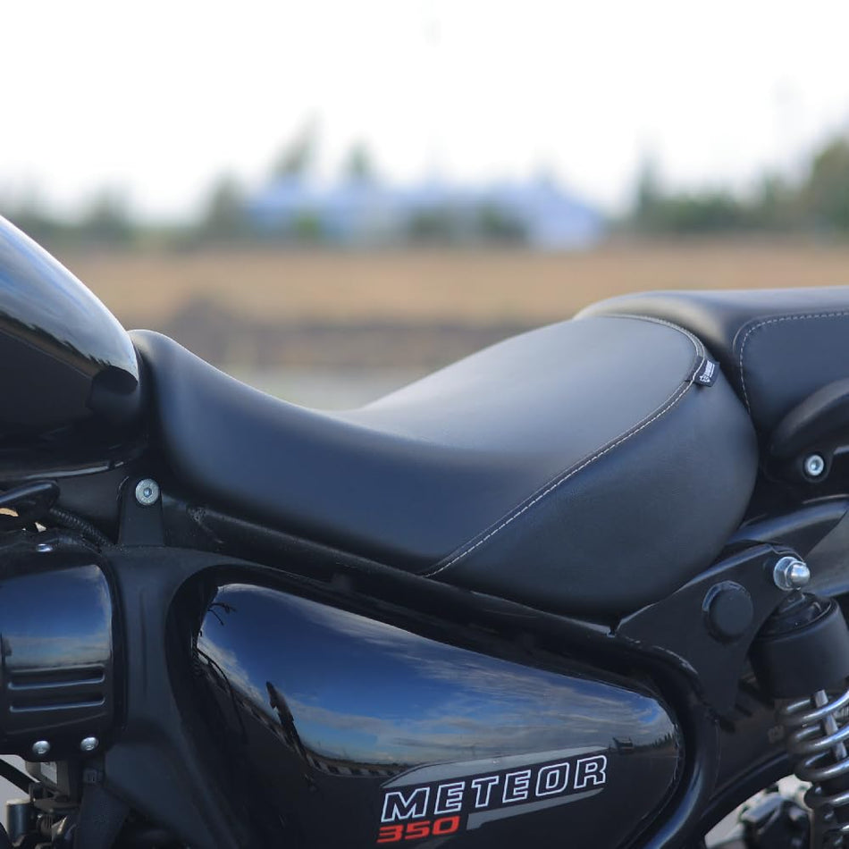 Black Low Ride Rider Seat For Royal Enfield Meteor 350