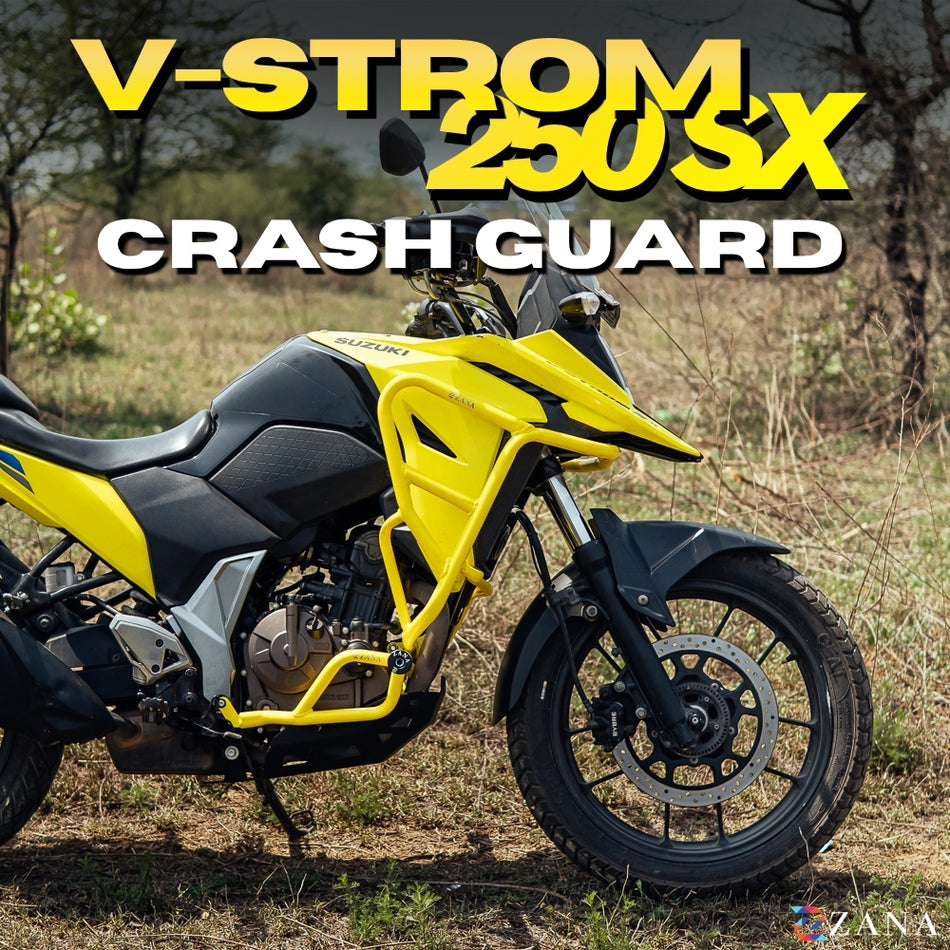 Upper & Lower Crash Guard with Slider Combo (Yellow) For V Strom SX 250