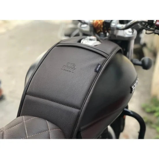 Single Zip Plain Tank Cover(Brown) For Honda Highness CB 350/ CB350 RS