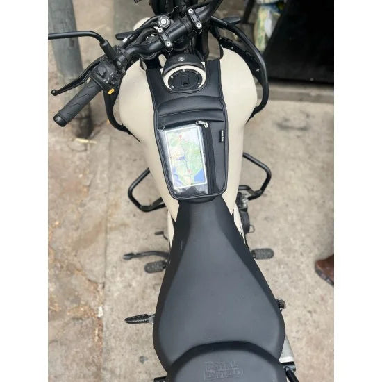 Half Pocket Tank Cover with Mobile Holder For R.E Himalayan 450