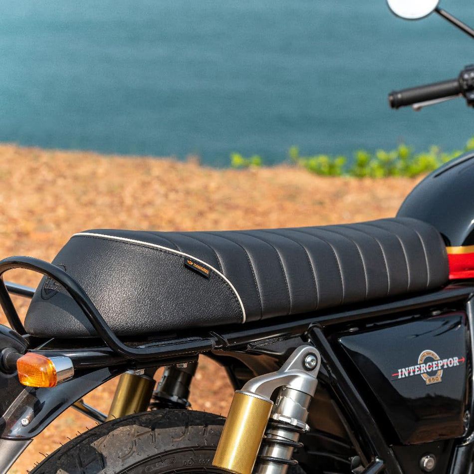 Black Premium Touring Dual Seat For Royal Enfield Interceptor 650