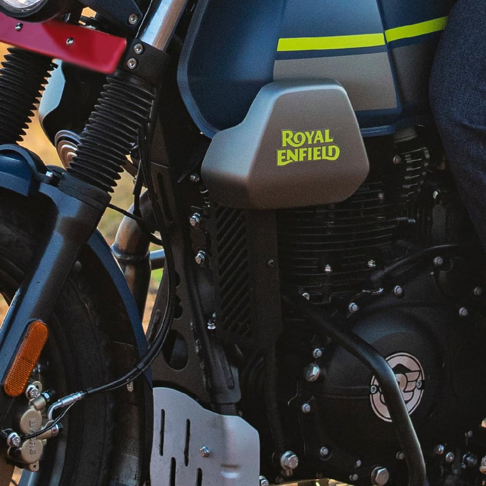 Black Oil Cooler Guard For Royal Enfield Scram 411