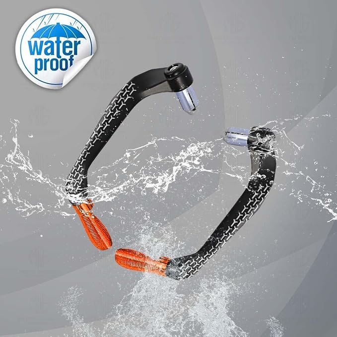 MOTO GENIUS 3D Design Universal CNC Handlebar Brake Clutch Lever Protector Guard for Motorcycles & Bikes | Durable and Stylish (Orange)
