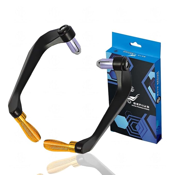 MOTO GENIUS Adjustable CNC Brake Clutch Lever Protector Guard for Motorcycles & Bikes  (Gold)