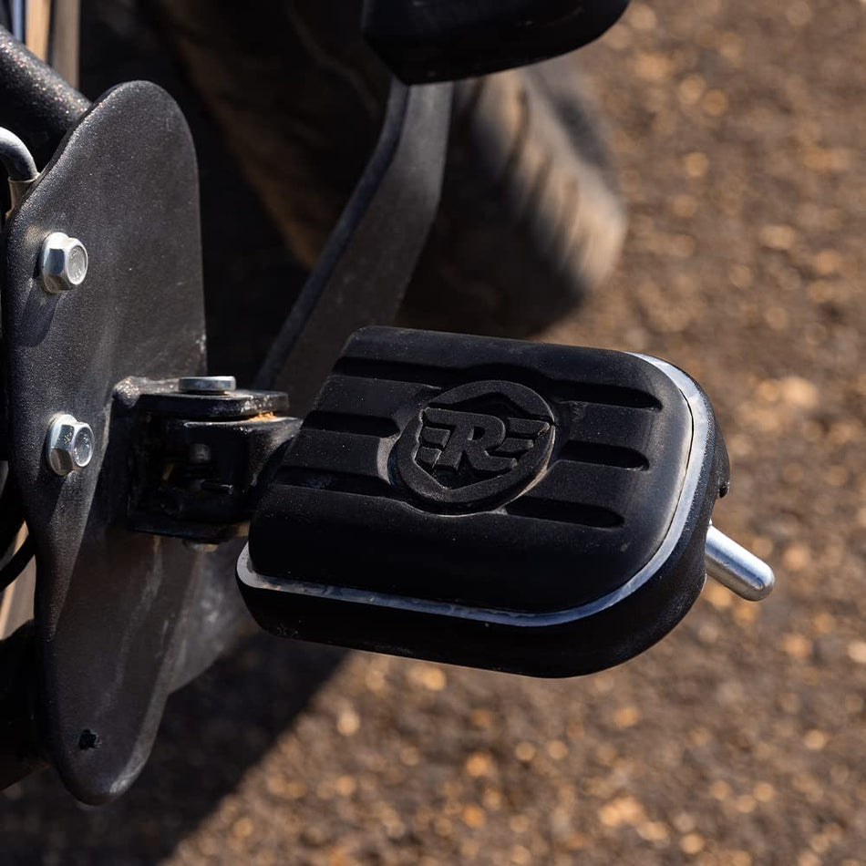 Black Deluxe Pillion Footpegs For Royal Enfield Classic 650