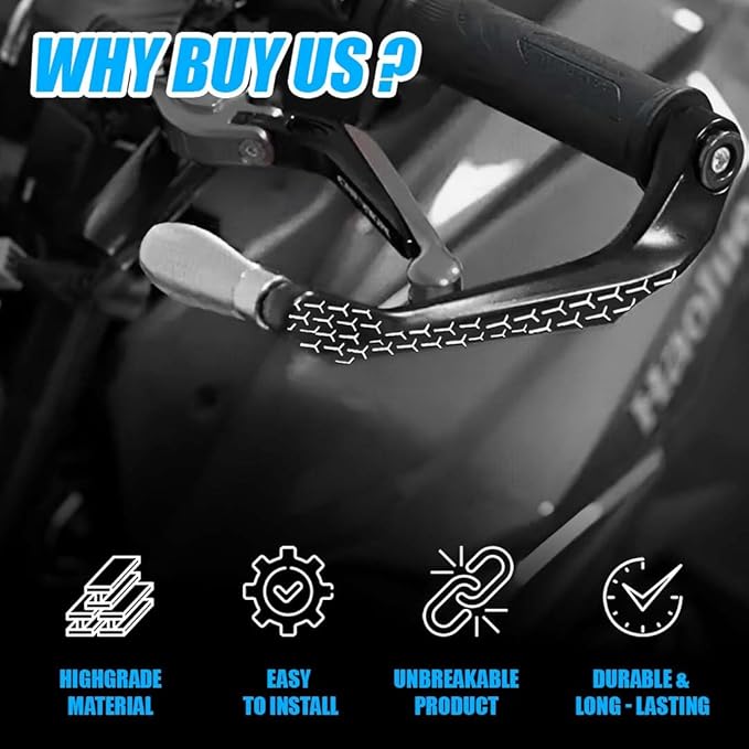 MOTO GENIUS 3D Design Universal CNC Handlebar Brake Clutch Lever Protector Guard for Motorcycles & Bikes  (Grey)
