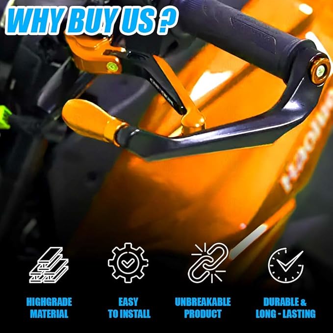 MOTO GENIUS Adjustable CNC Brake Clutch Lever Protector Guard for Motorcycles & Bikes  (Gold)