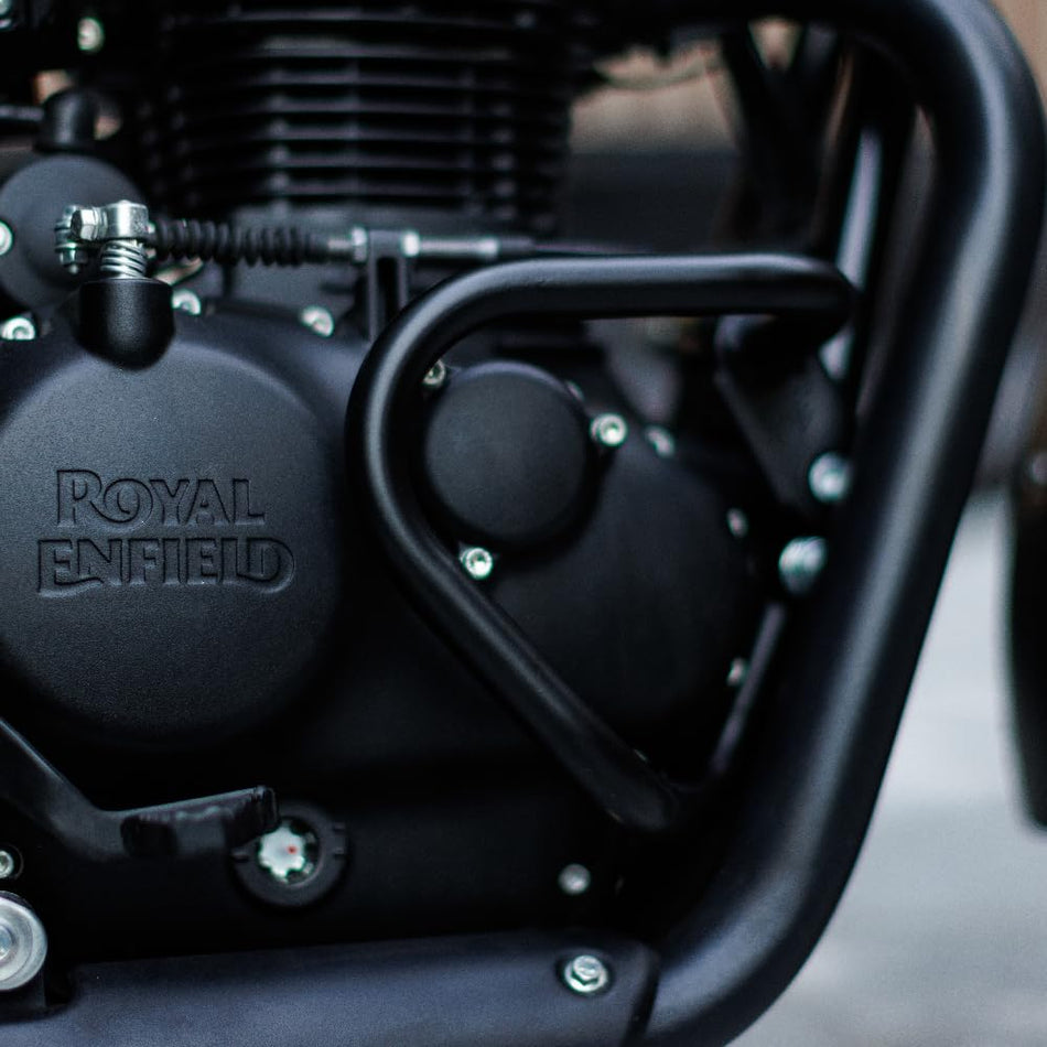 Black Compact Engine Guards For Royal Enfield Hunter 350
