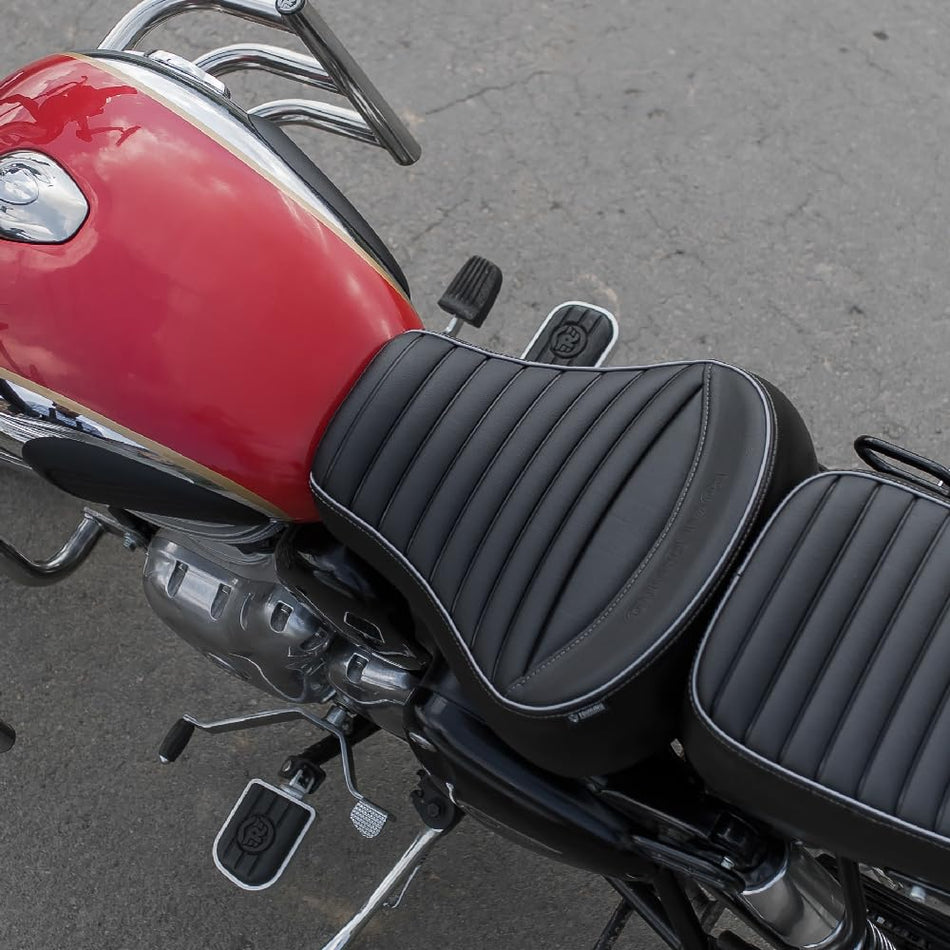 Black Touring Rider Seat For Royal Enfield Classic 350