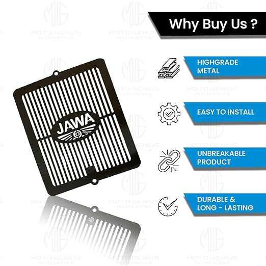 MOTO GENIUS Radiator Guard for JAWA 42, PERAK, Bobber and Classic 300 Motorbike
