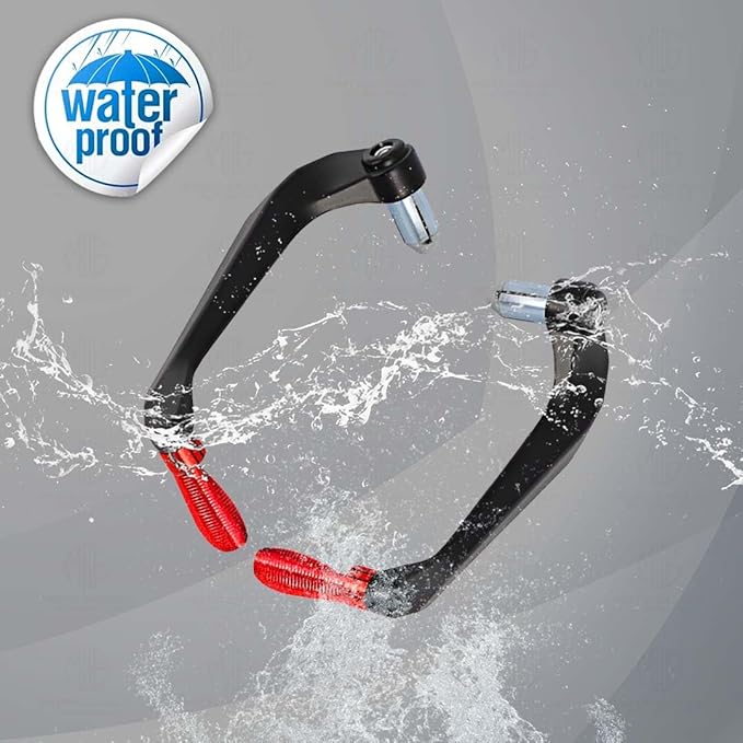 MOTO GENIUS Adjustable CNC Brake Clutch Lever Protector Guard for Motorcycles & Bikes   (Red)