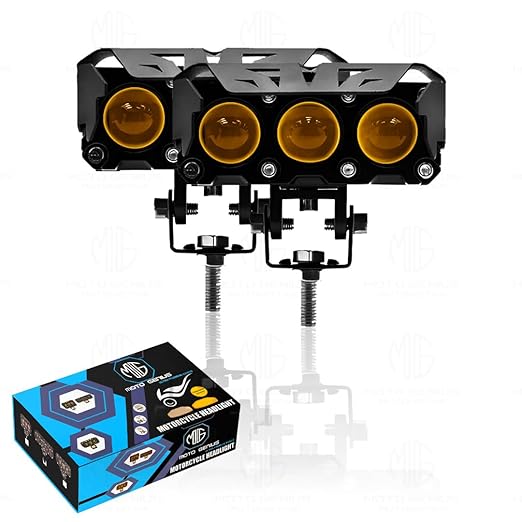 MOTO GENIUS Super Bright 3 LED Fog Light  Universal Fit for Motorcycle & Car