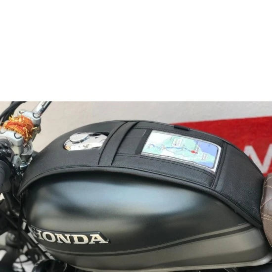 Single Zip Mobile Tank Cover(Black) For Honda Highness CB 350 / CB 350 RS