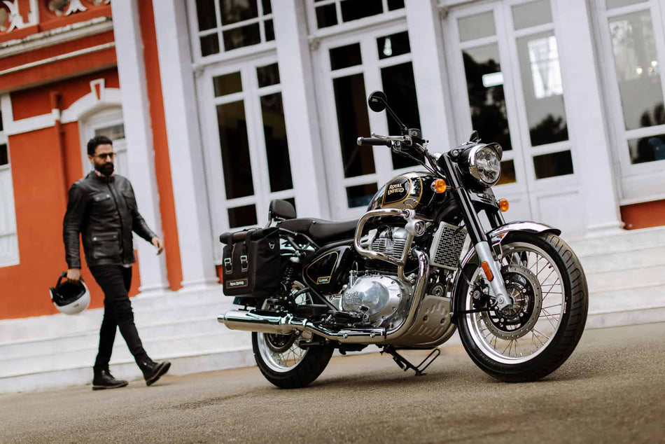 Silver Oil Cooler Guard For Royal Enfield Bear 650
