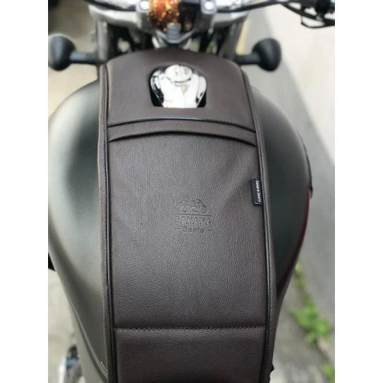Single Zip Plain Tank Cover(Brown) For Honda Highness CB 350/ CB350 RS