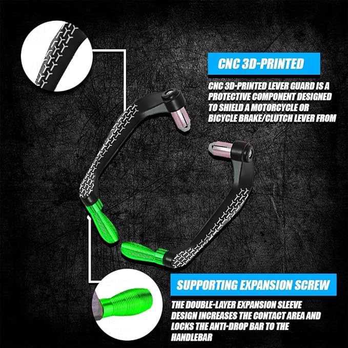 MOTO GENIUS 3D Design Universal CNC Handlebar Brake Clutch Lever Protector Guard for Motorcycles & Bikes  (Green)